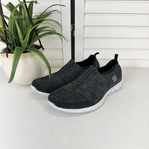 Skechers Glider Stunner Black Air Cooled Memory‎ Foam Sneaker Shoe Size 9.5 - Picture 1 of 9
